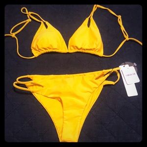 Free People by Amuse Society Yellow Swimsuit